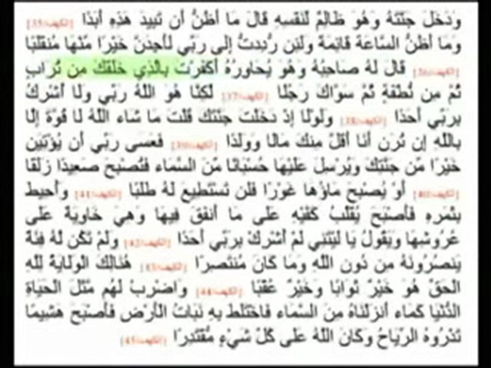 extrait Coran Sourat Al Kahf  (la Caverne)