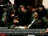 Senado colombiano avanza en Ley de Víctimas