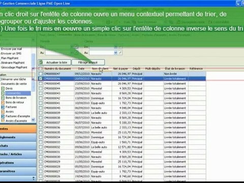 ebp pgi ligne pme - Liste d'affichage avec commentaires