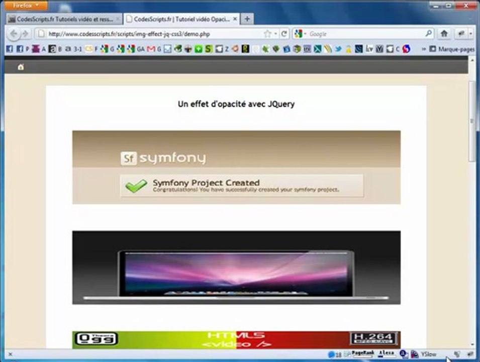 Un effet d'opacité avec opacity CSS3 ou JQuery