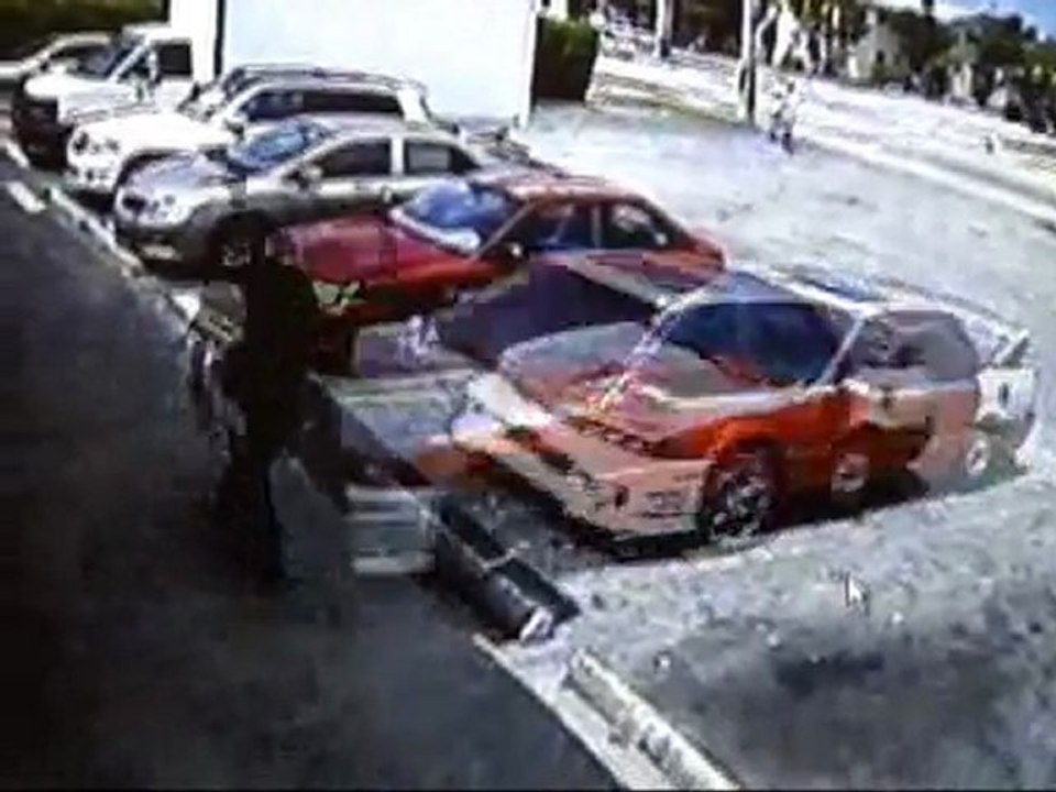 Driver Slams Car Into Man, Storefront