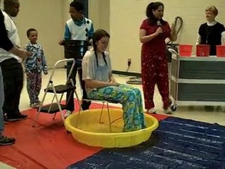 Melissa gets slimed.