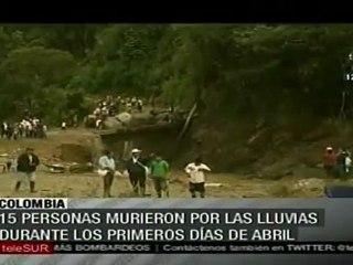 Lluvias en Colombia dejan 15 muertos