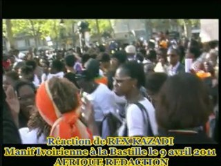 REACTION DE REX KAZADI A LA MANIF DES IVOIRIENS A LA BASTILLE