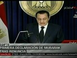 Primeras declaraciones del ex presidente Mubarak