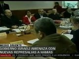 Israel amenaza con mayores represalias contra Hamas