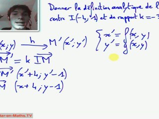1ère S Expression analytique d'une homothétie