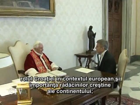 Benedict al XVI-lea: Croaţia are un rol important în Europa