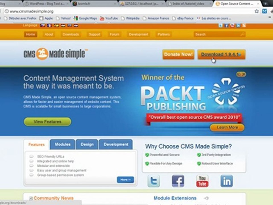 Tutoriel vidéo: Installation du CMS made in simple