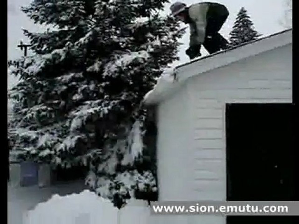 roof sledding head slam