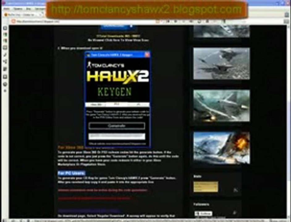 Keygen For Tom Clancy_s HAWX 2 Free Xbox 360_ PS3 and PC