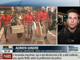 Incendie dans le XXème arrondissement de Paris