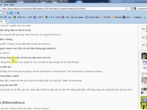 Ở đâu Bán Amazon Kindle 3rd Wi-Fi giá rẻ nhất | O dau Ban Amazon Kindle 3rd Wi-Fi gia re nhat