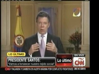 Presidente Santos pide "unidad" para trabajar en función de afectados por las lluvias
