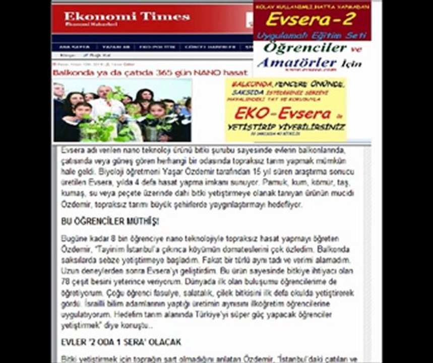 EVSERA GAZETE HABAERLERİNDE