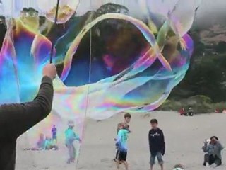 Giant bubbles on Stinson Beach CA