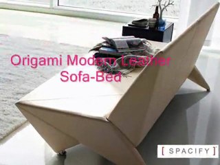 Origami Modern Leather Sofa-Bed by Cattelan Italia