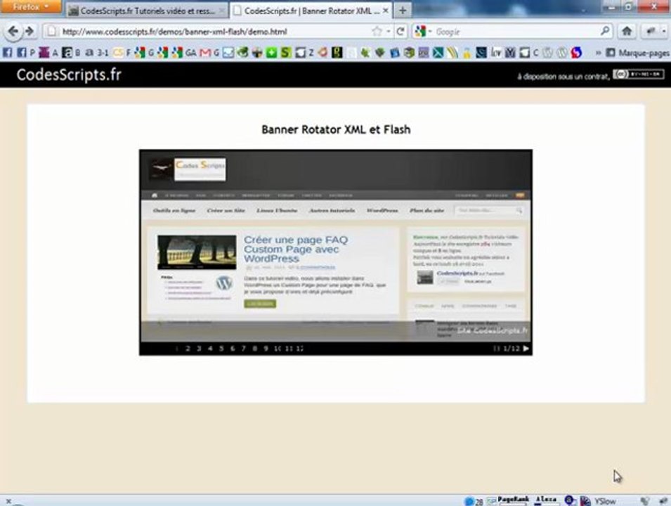 Slide banner rotator avec xml et flash