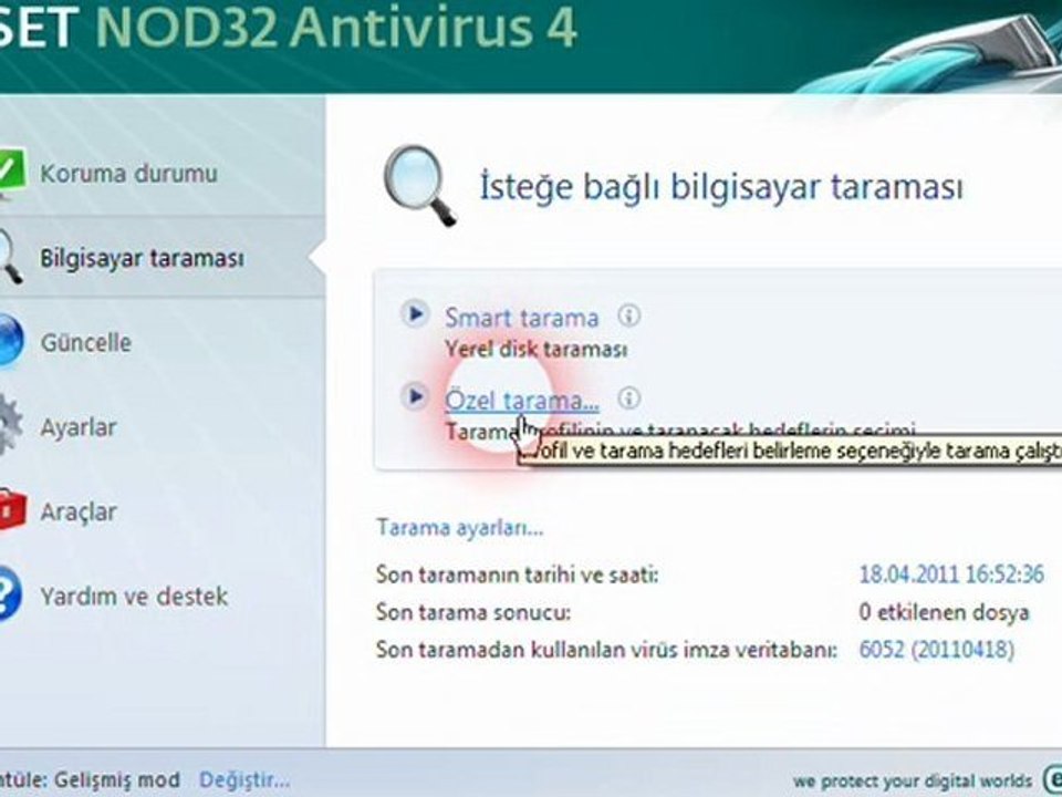 eset Nod32 İle Bilgisayarın Antivürüs Taraması