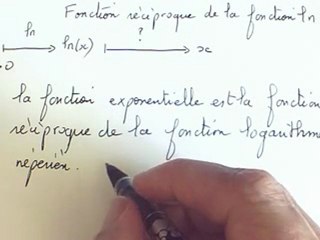 fonction réciproque de la fonction ln