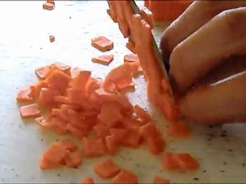 Carottes taillées en paysanne