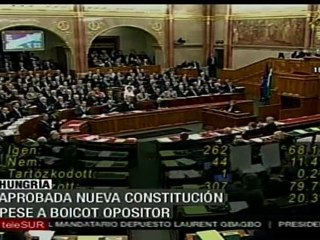 Oficialismo de Hungría aprueba nueva constitución