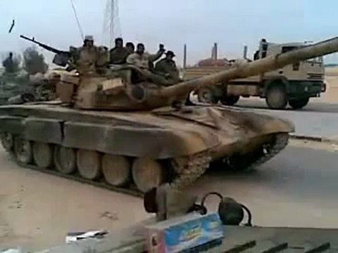 Libyan Army Entering Ajdabiya 18 April 2011