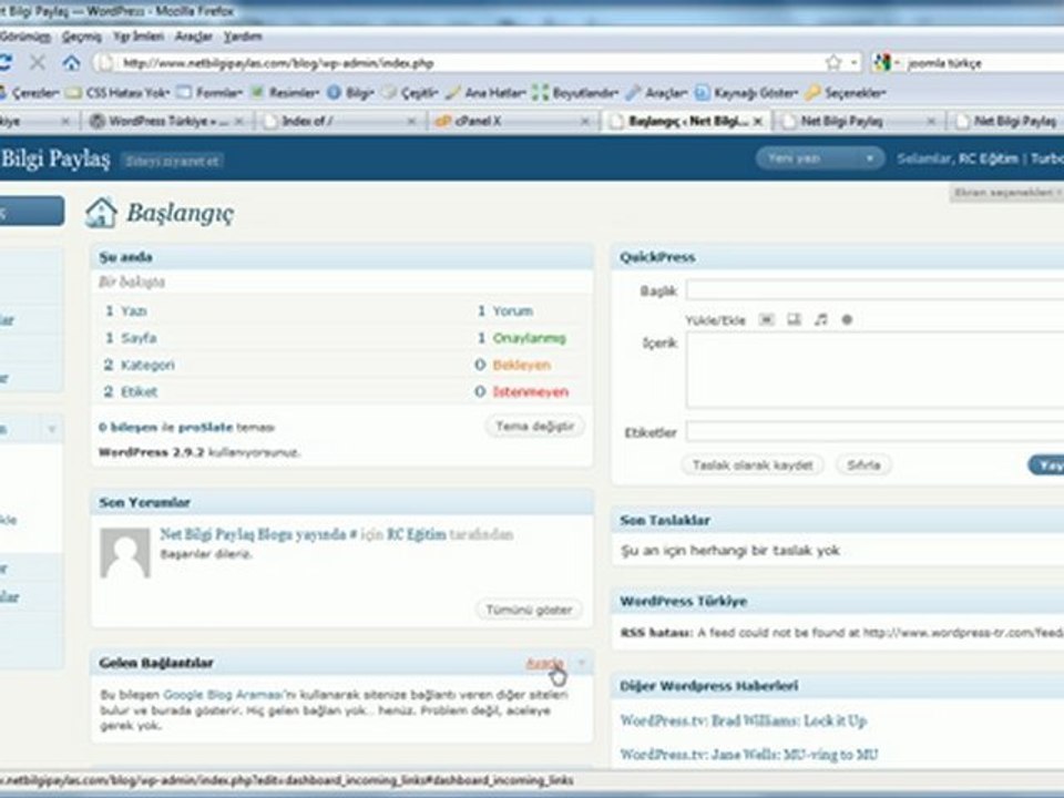 12 - Wordpress Başlangıç Sayfası (teknoctrl.com)