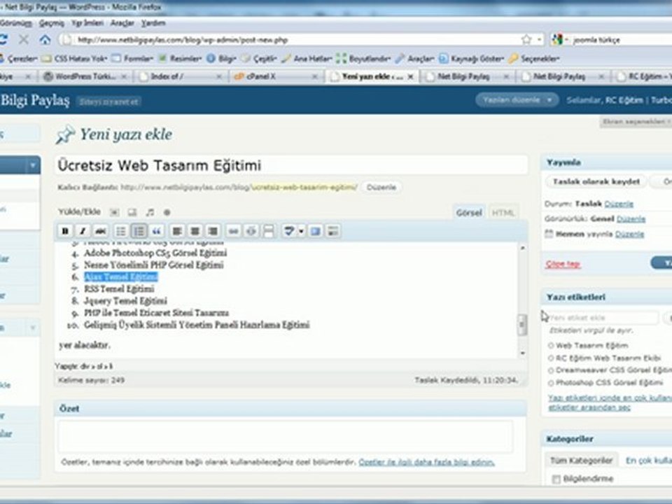 13 - Yeni Yazı Eklemek (teknoctrl.com)