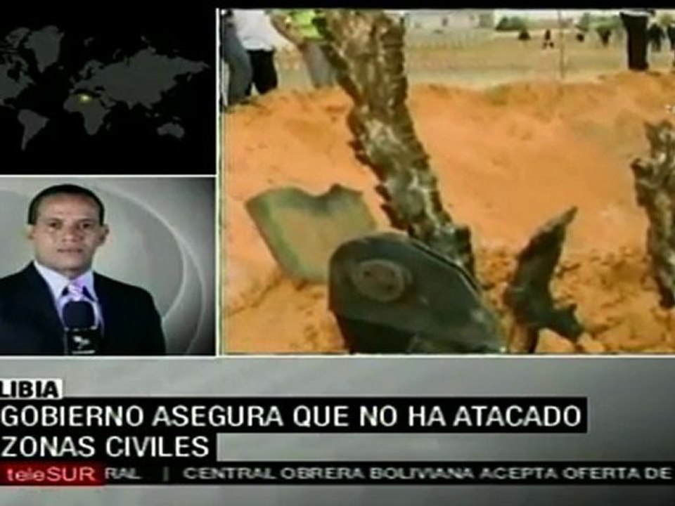 Gobierno libio niega bombardeos y uso de bombas racimo