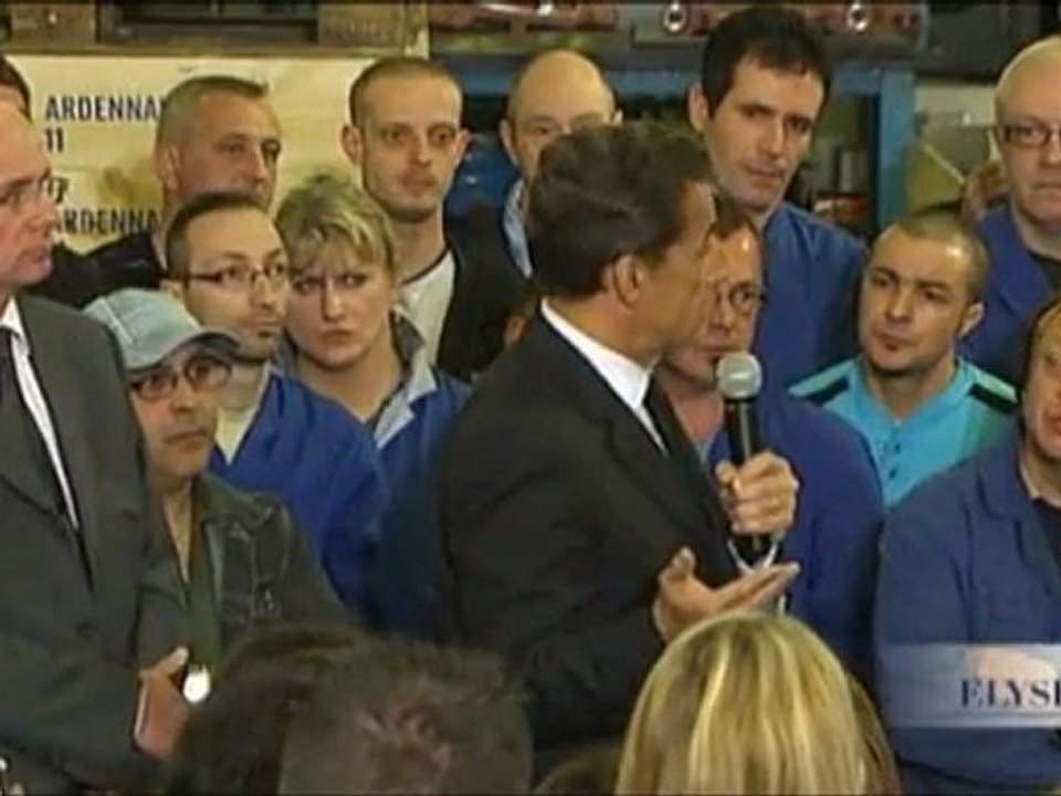 Allocution devant les salariés de l'usine "La Fonte ardennaise" à Vrigne-aux-Bois