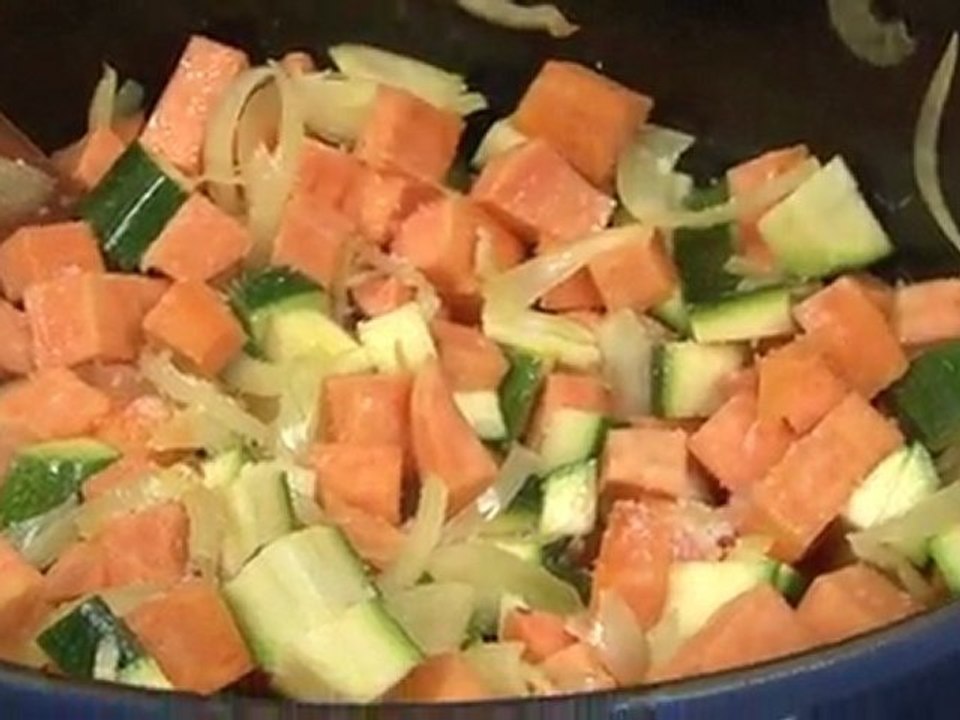 Tajine de patate douce et courgette