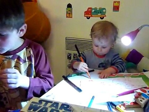 20110308 Nico et Romain dessinent Merignac