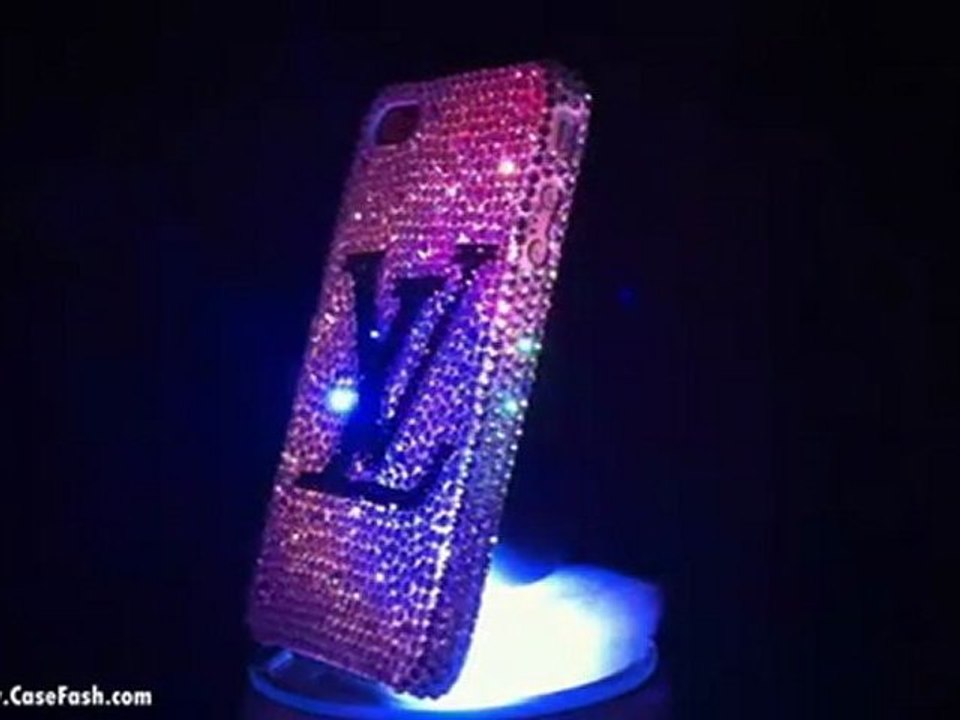 Swarovski Crystal Louis Vuitton iPhone Case Silver