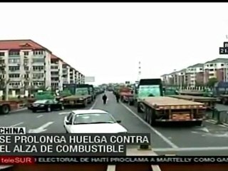 Se prolonga la huelga contra el alza de combustible en China