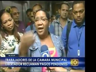 Los trabajadores de la Cámara Municipal de Libertador reclam