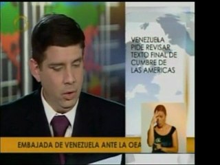 Roy Chaderton objetó el texto final de la OEA al apoyar el c