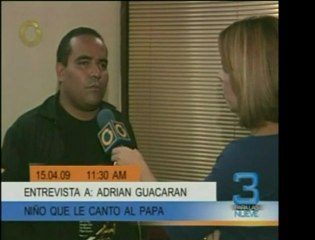 Adrián Guacarán cantó para el Papa Juan Pablo II cuando vino