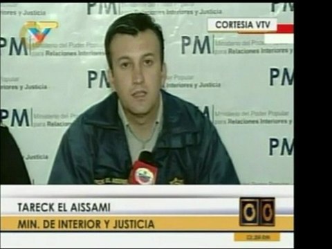 El Min. de interior y Justicia, Tareck El Aissami, descartó