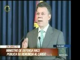 Al renunciar como Ministro de la Defensa, Santos aclaró que