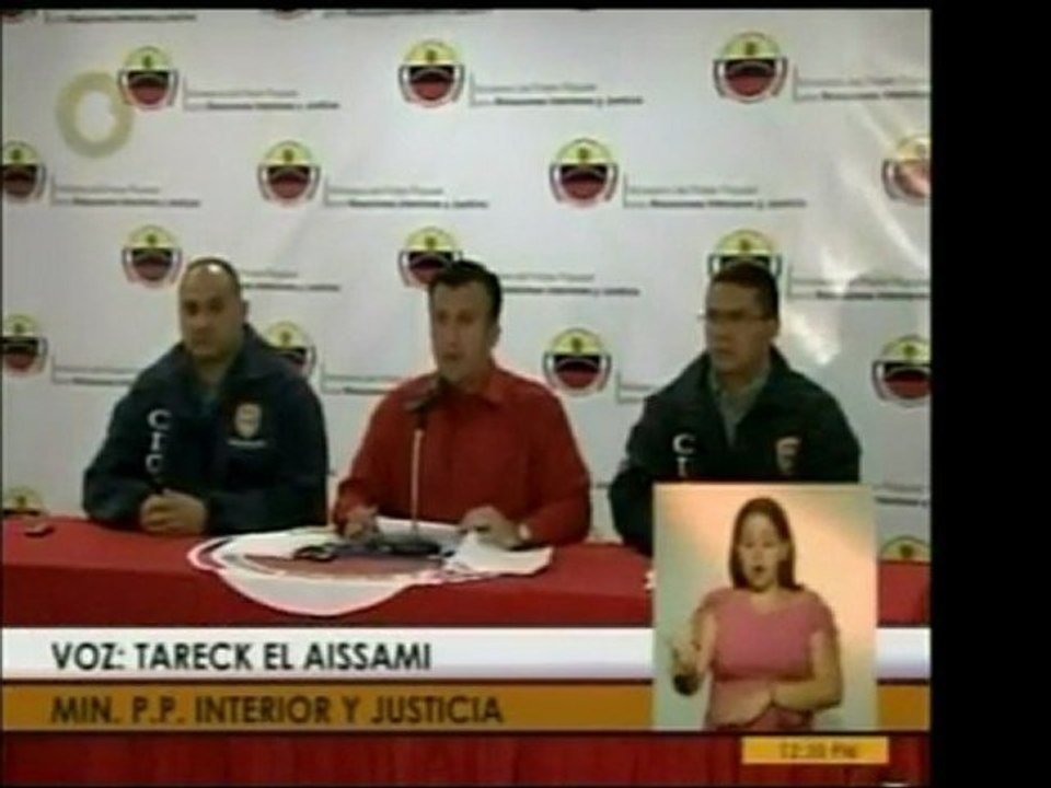 El Min. De Interior y Justicia, Tareck El Aissami, dio detal
