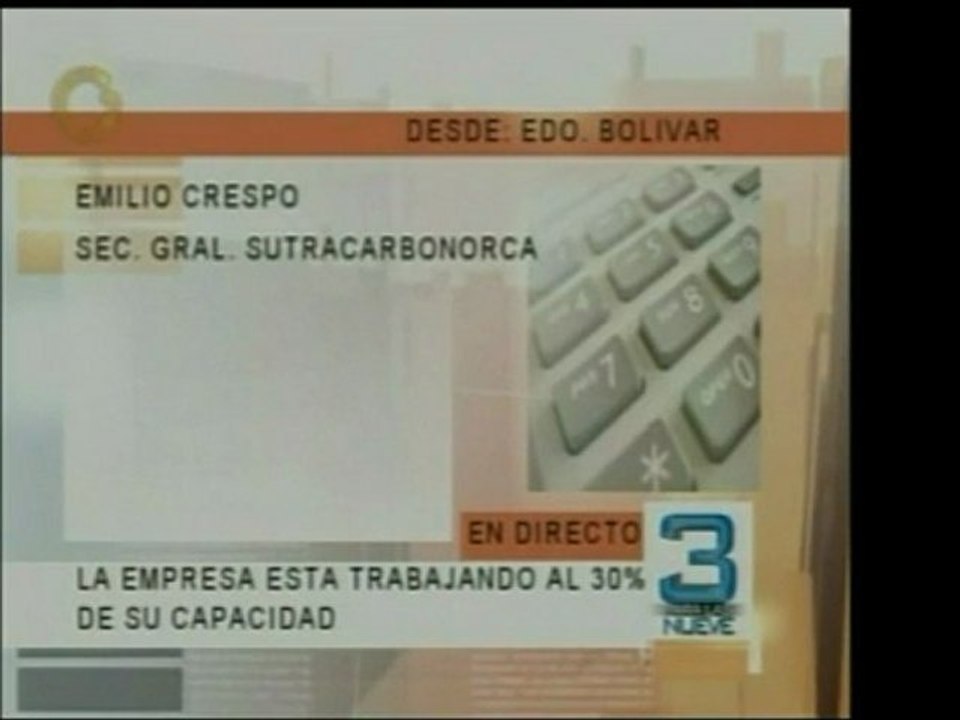 Trabajadores de Carbonorca en Bolívar, que produce insumos p