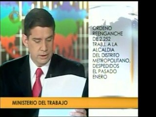 El Ministerio del Trabajo ordenó a la Alcaldía Metropolitana