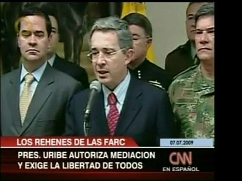 El Pdte. Álvaro Uribe dijo que las FARC deben liberar a todo