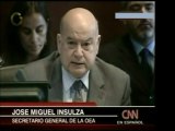 José Miguel Insulza en su reporte de las negociaciones hondu