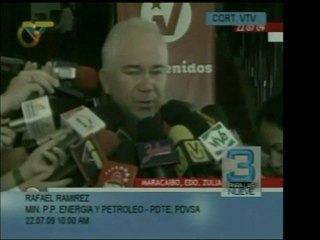 Declaraciones del Ministro Rafael Ramírez, en su rol de pdte