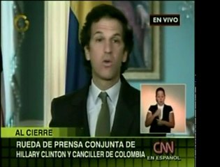 La Secretaria de Estado Hillary Clinton y el Canciller colom
