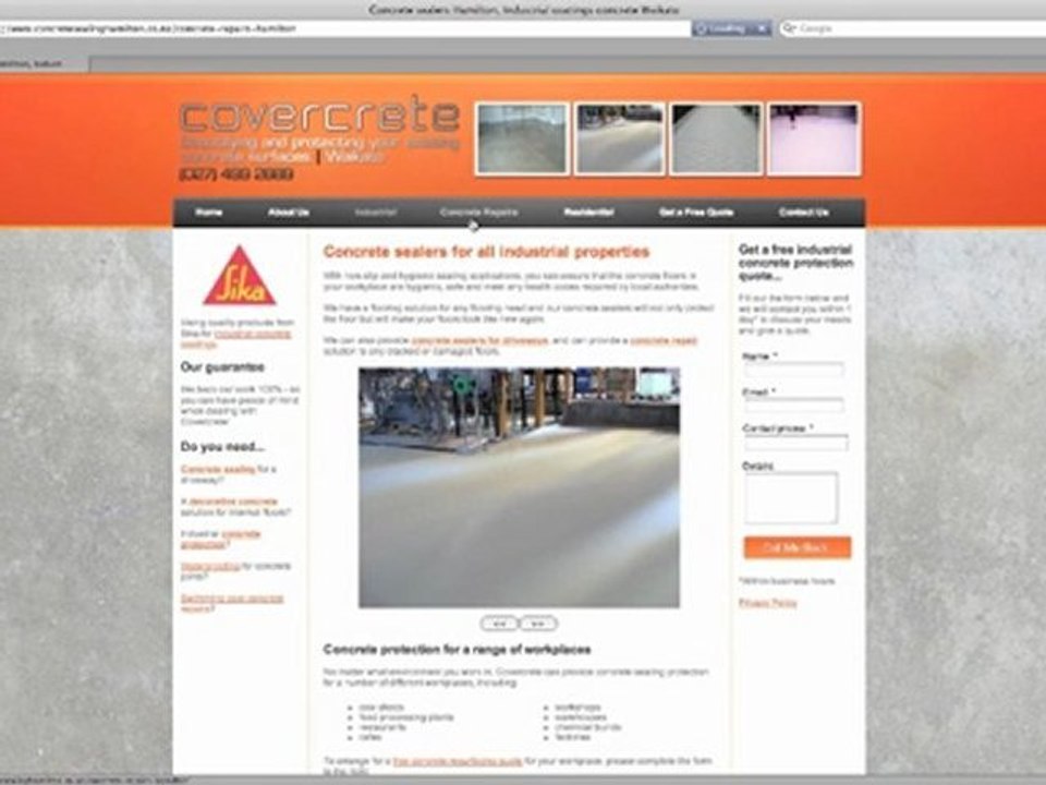 Concrete sealing for floors in Hamilton