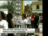 Trabajadores del FIDES fueron a la calle en protesta porque