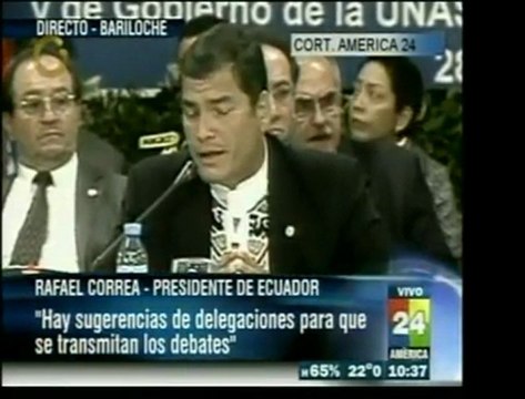 El pdte. actual de Unasur, Rafael Correa, expuso la agenda d